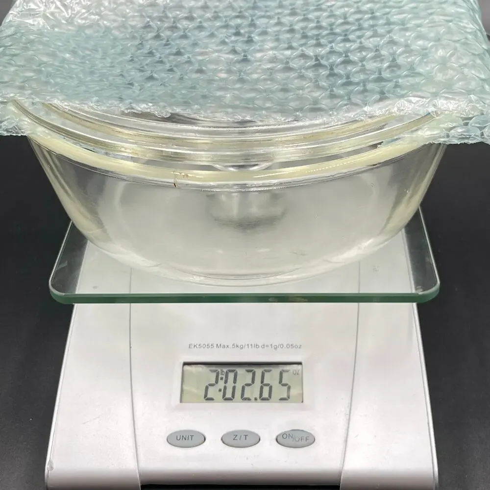 Fire King Glass Casserole Dish 1 Quart Knob Lid Clear Vintage 50's